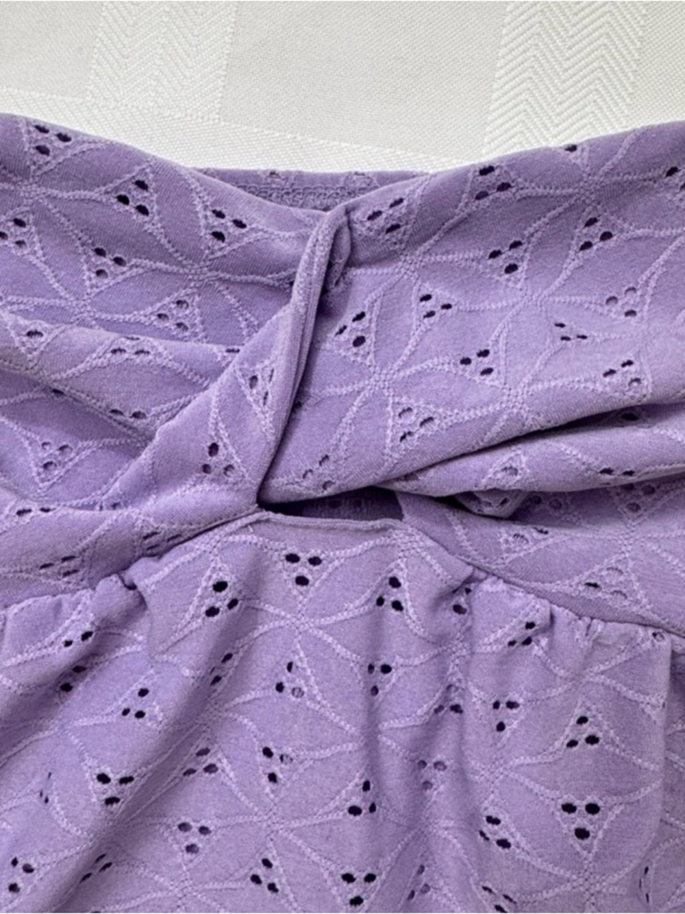 SHEIN Pink & Purple Eyelet, Blue Tie-Front Strapless Tops & White V-Neck Cami - Picture 14 of 15